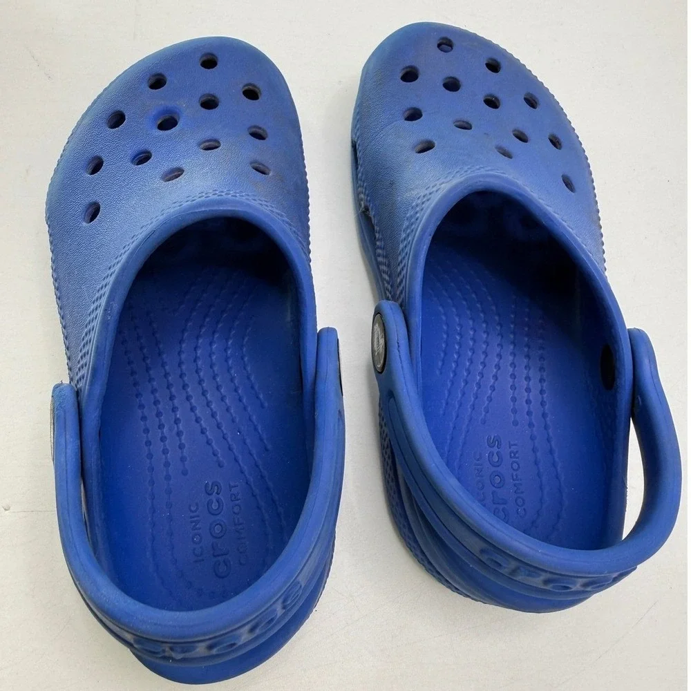 Crocs Kids C10 Classic Clogs Royal Blue Slip On Comfort Water Shoes‎